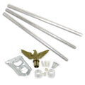 Super Tough 6ft Aluminum 3 Piece Residential Flagpole Kit - Eagle Topper Included