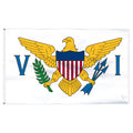 U.S. Virgin Islands flag with a yellow eagle emblem on a white background