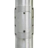 Back of a flagpole and the plate over an internal halyard