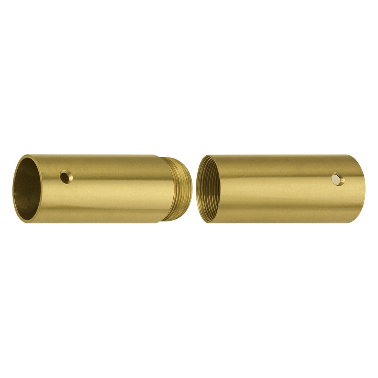 Brass Screw Joints for Wood Poles - Polished Brass - 1 1/4" Diameter