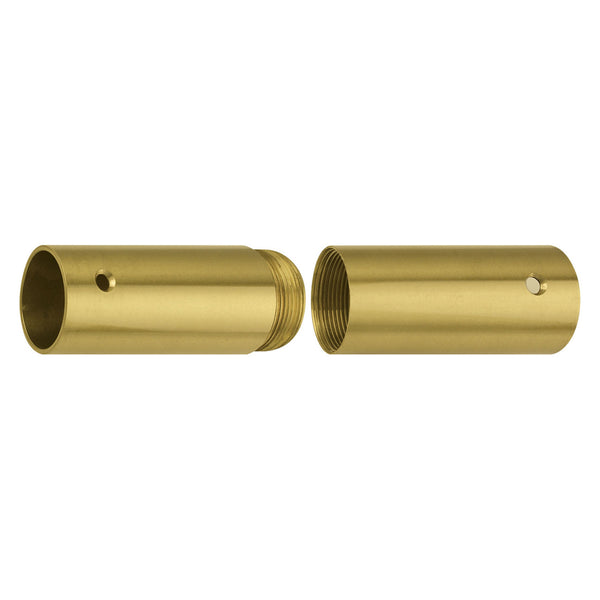 Brass Screw Joints for Wood Poles - Polished Brass - 1 1/4" Diameter