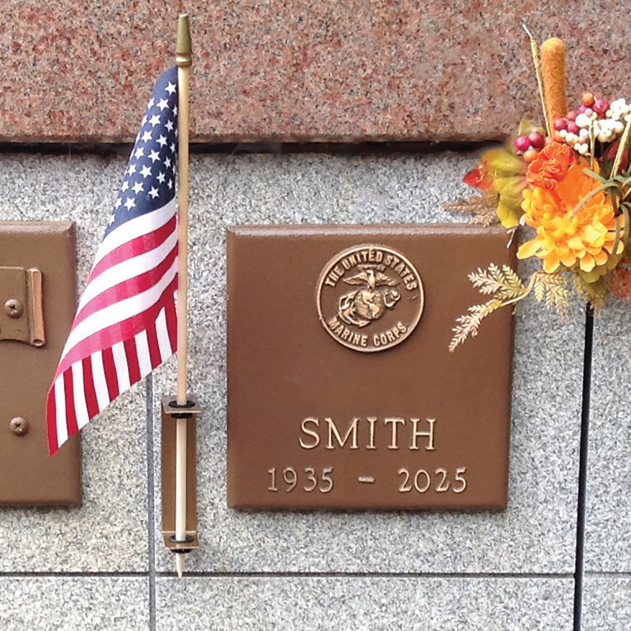 Bronze Mausoleum Flag Holder