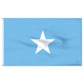 Flag of Somalia with a white five-pointed star on a light blue background