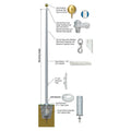 40ft Xtreme Series Commercial Flagpole - .250in Wall Thickness - 8in Butt Diameter - External Halyard