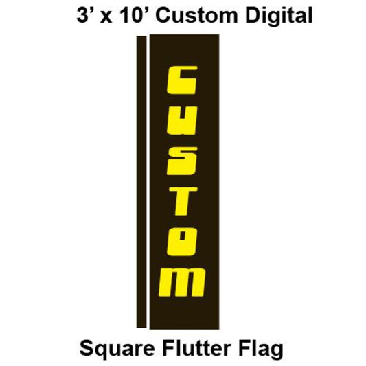Custom Digital 3' x 10' Square Flutter Flag