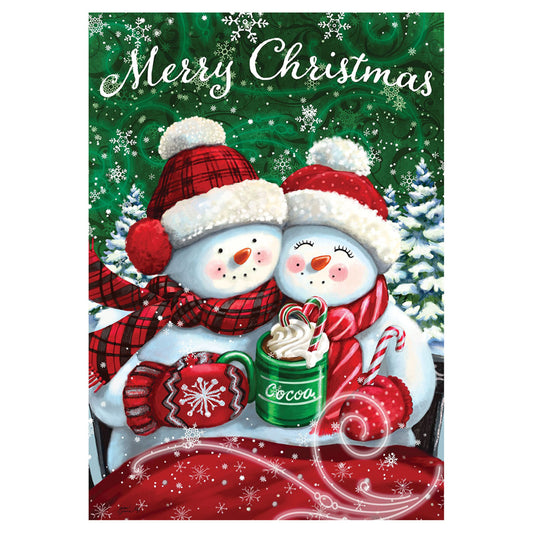 Cocoa Snow Couple Garden Flag - 12in x 18in