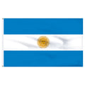 Flag of Argentina with a yellow sun in the center on a white background