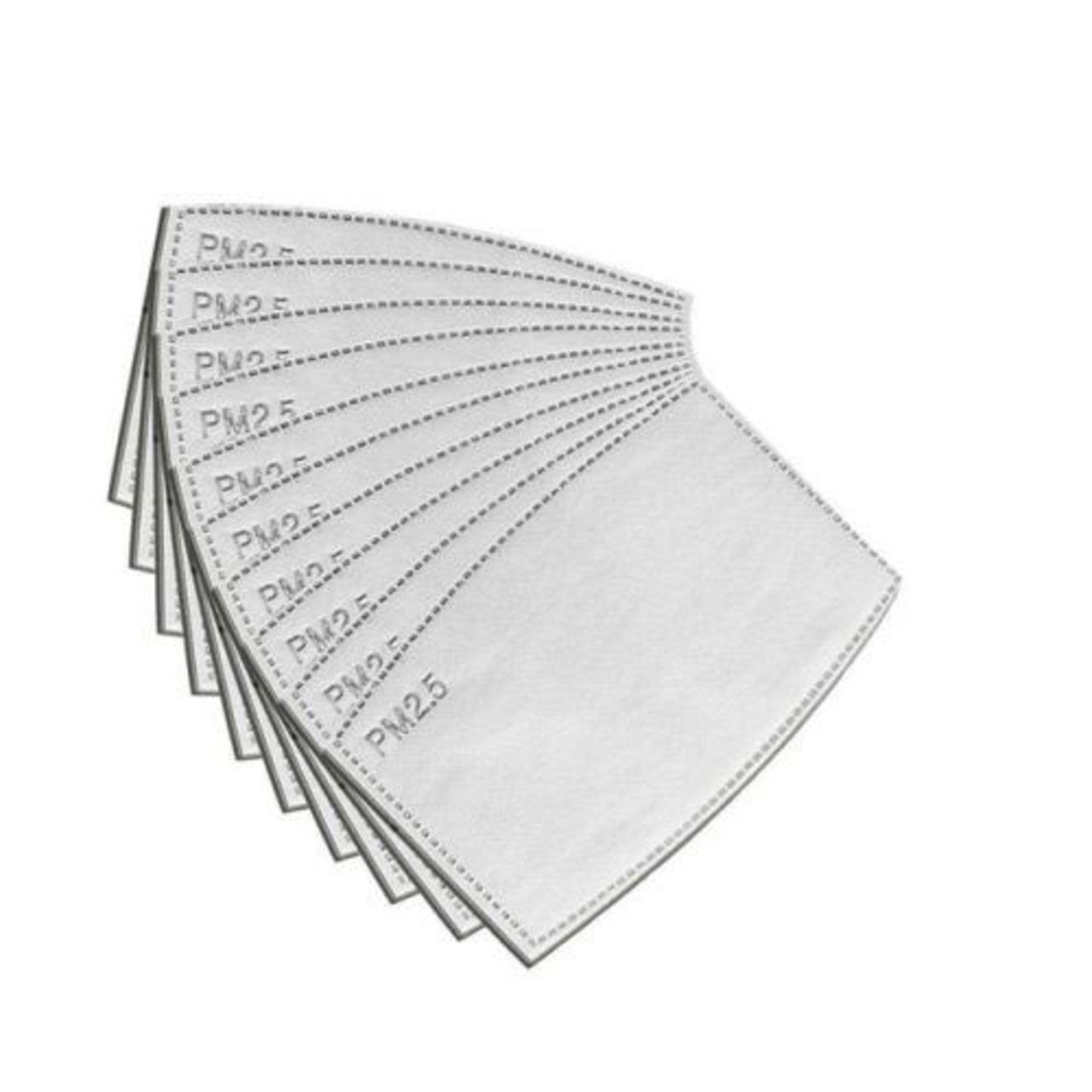Stack of PM2.5 filter cartridges on a white background