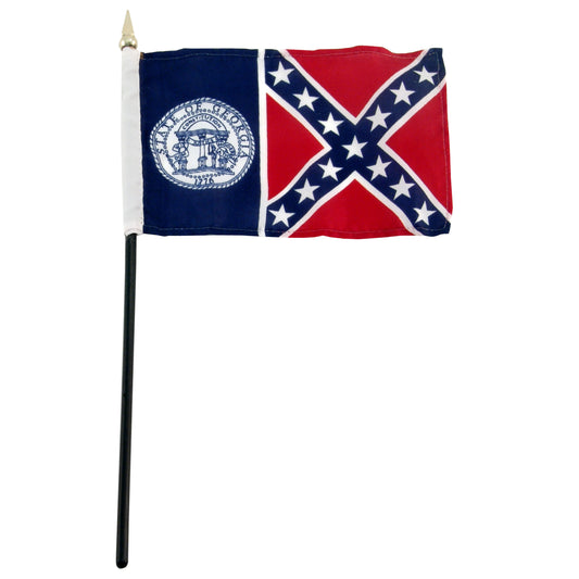 State of Georgia flag with blue and red design on a white background