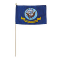 Valley Forge Polycotton 12" x 18" US Military Navy Stick Flag - Mounted on 30" Wooden Stick - Made in USA