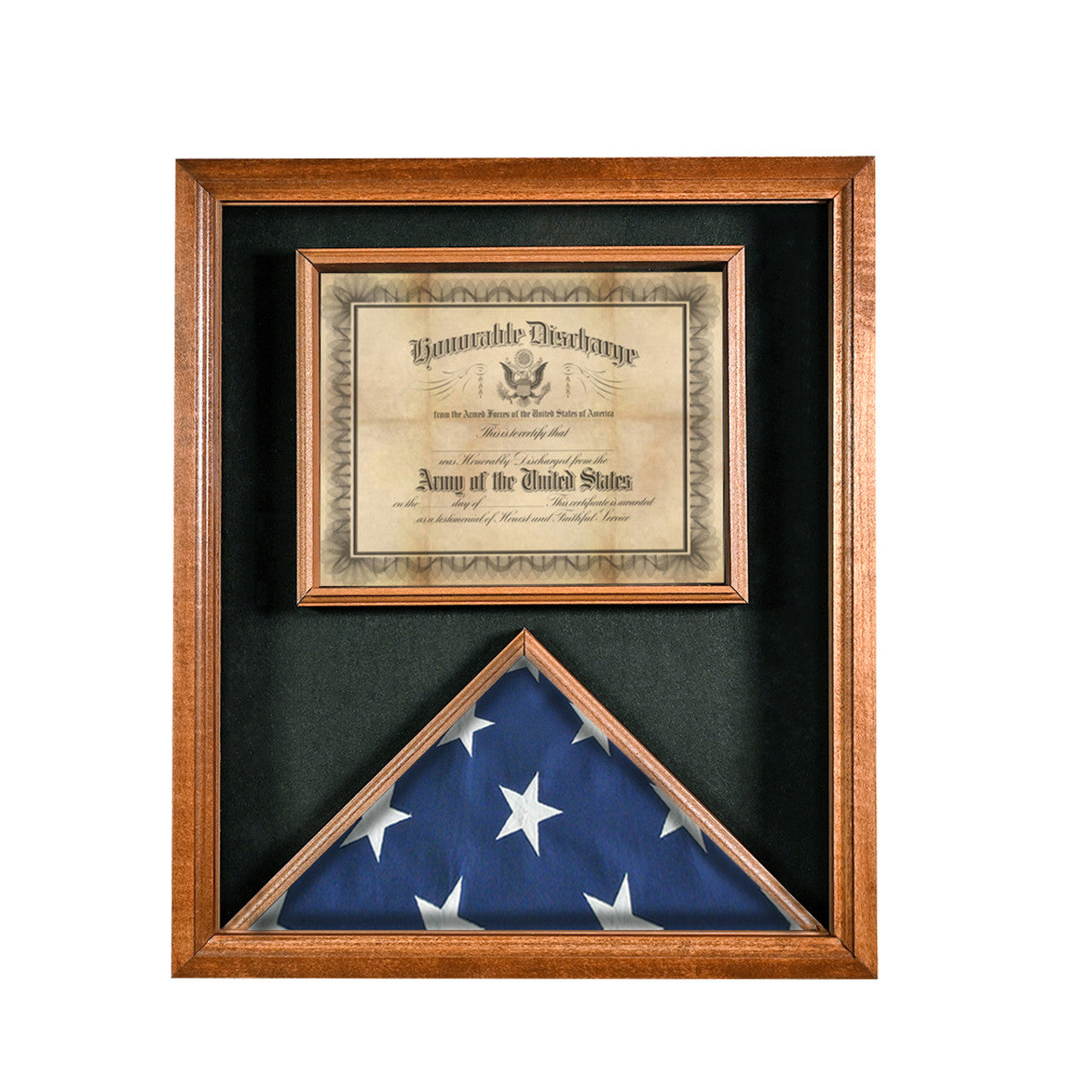 Madison Premium Flag and Certificate Display Case for 3' x 5' Flag - Cherry Finish