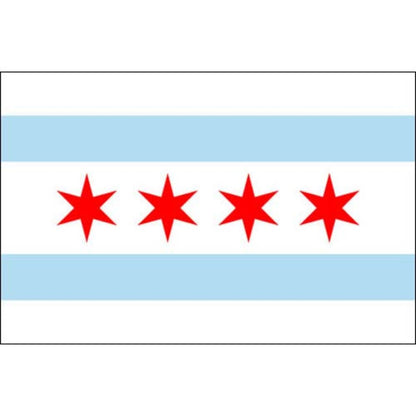 Chicago City Flag 3ft x 5ft Nylon