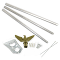 Outdoor Wall Mounted Residential American Flagpole Kit - 3ft x 5ft Flag with Ties