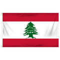 Lebanon flag with a green cedar tree design on a red and white background