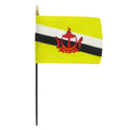 Brunei 4" x 6" Stick Flag