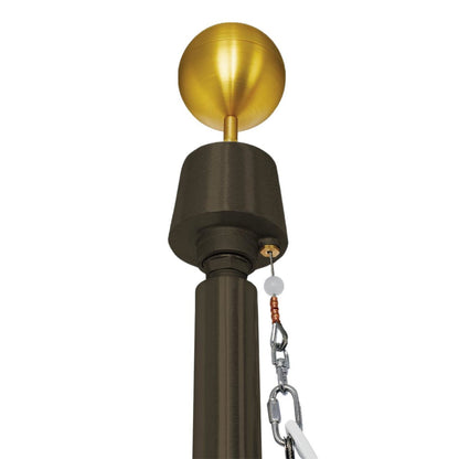 Sovereignty Series 20ft Commercial Flagpole - .188in Wall Thickness - 5in Butt Diameter