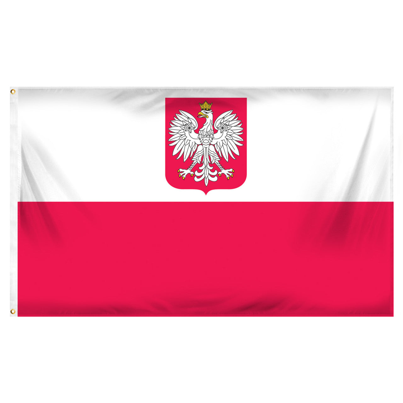 Poland Flag with Eagle - 3ft x 5ft Printed Polyester
