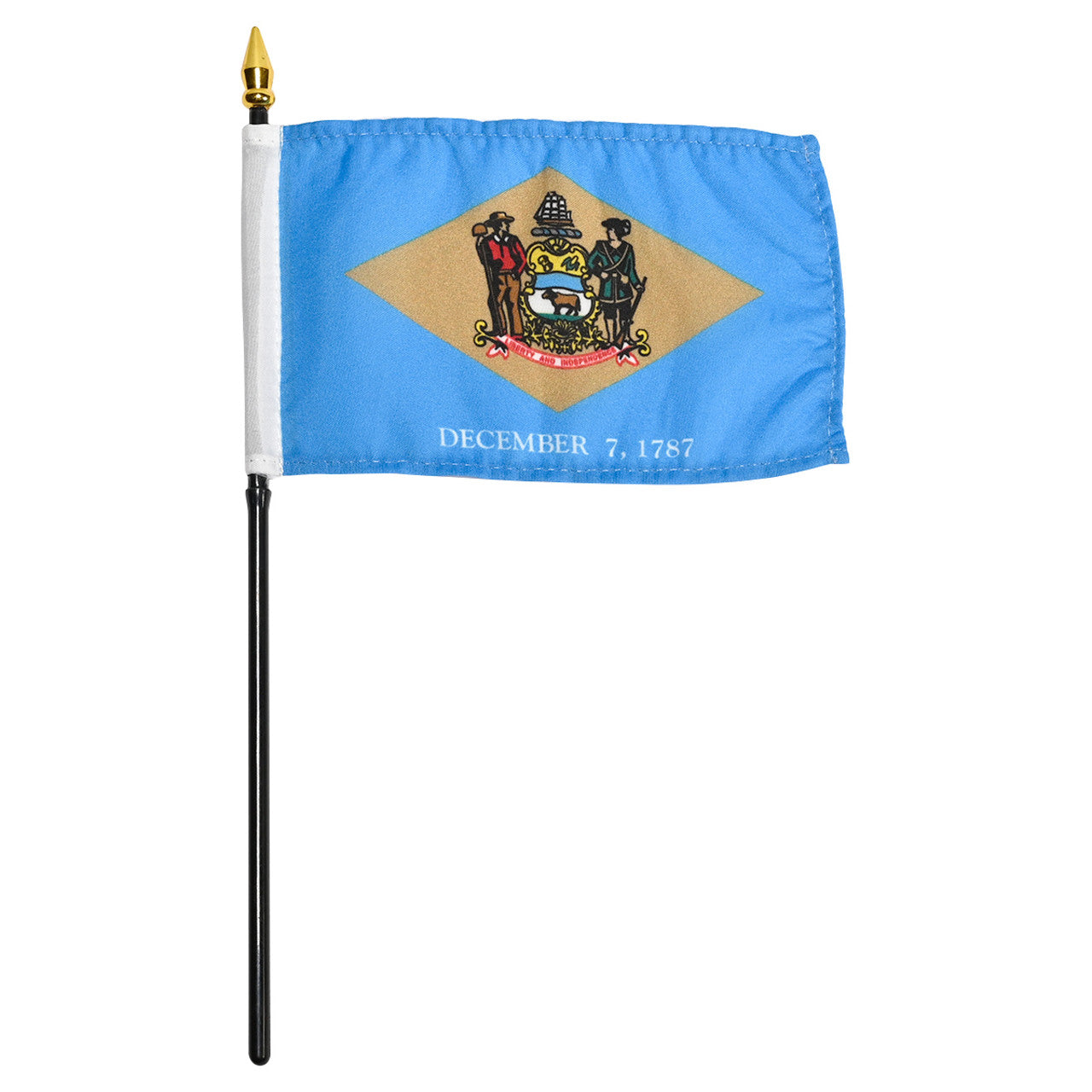 Iowa State Stick Flag - 4x6 Inch Mini Flag On 10 Inch Plastic Staff, Made In USA