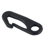 Black plastic flag snap hook clip.