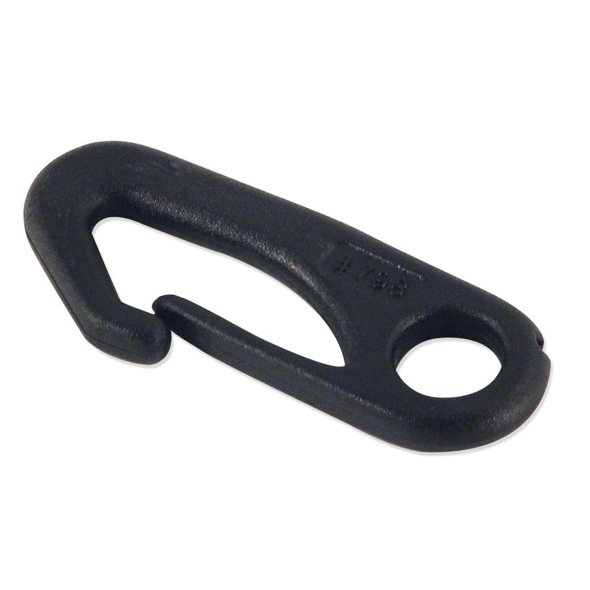 Black plastic flag snap hook clip.
