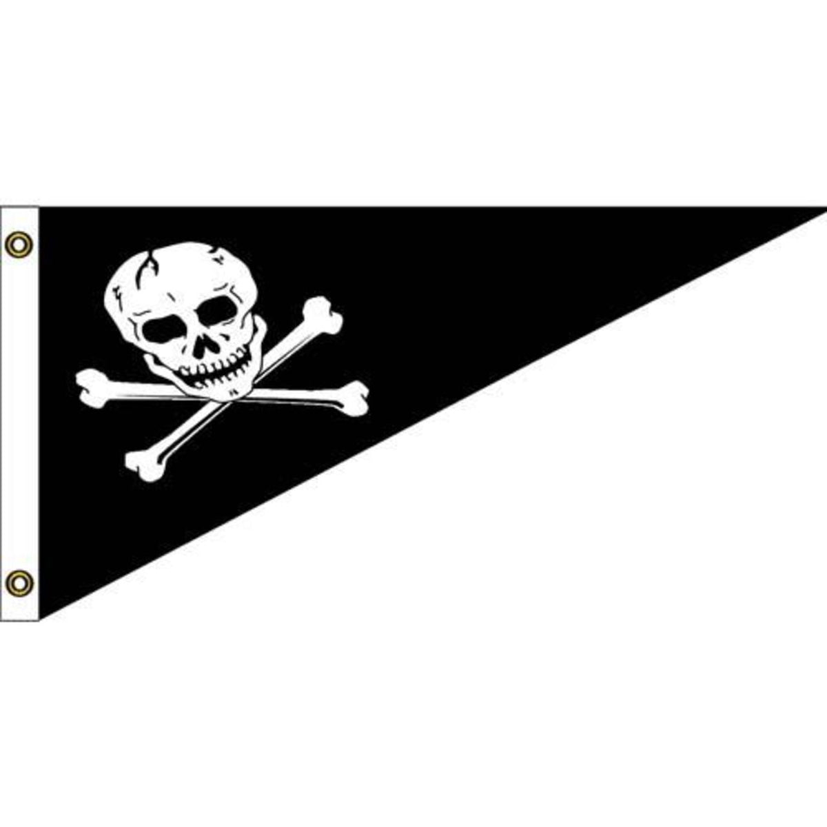 Pirate Nylon Bow Pennant Flag 10"x 15"