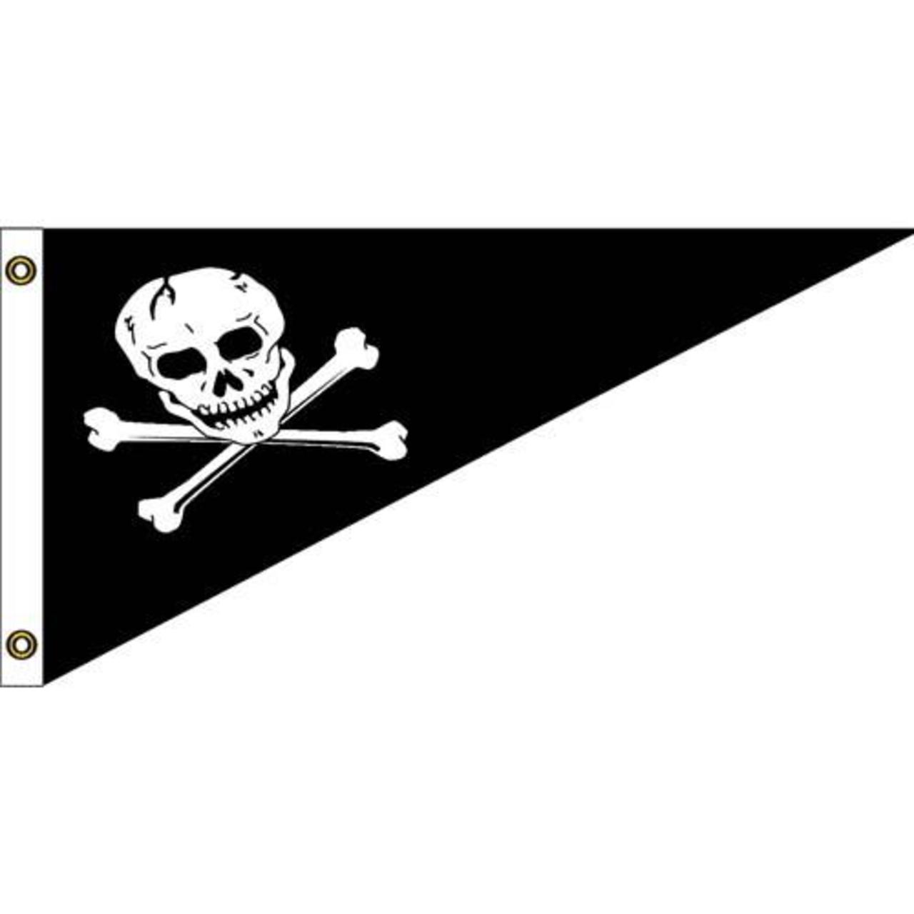 Pirate Nylon Bow Pennant Flag 10"x 15"