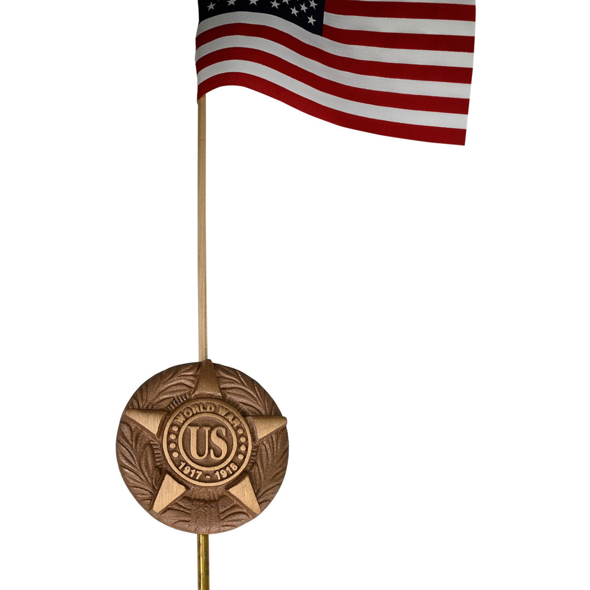 An American stick flag with a grave marker