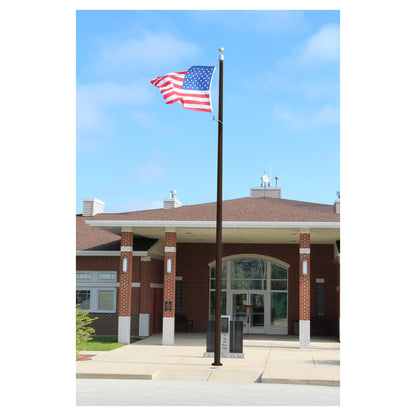 ECH25IH Hurricane Internal Halyard Series with M-Winch 25ft Commercial Flagpole - .250in Wall Thickness - 6in Butt Diameter