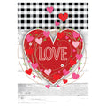 Valentine's Day Banner Flag - Gingham Heart - 28in x 40in