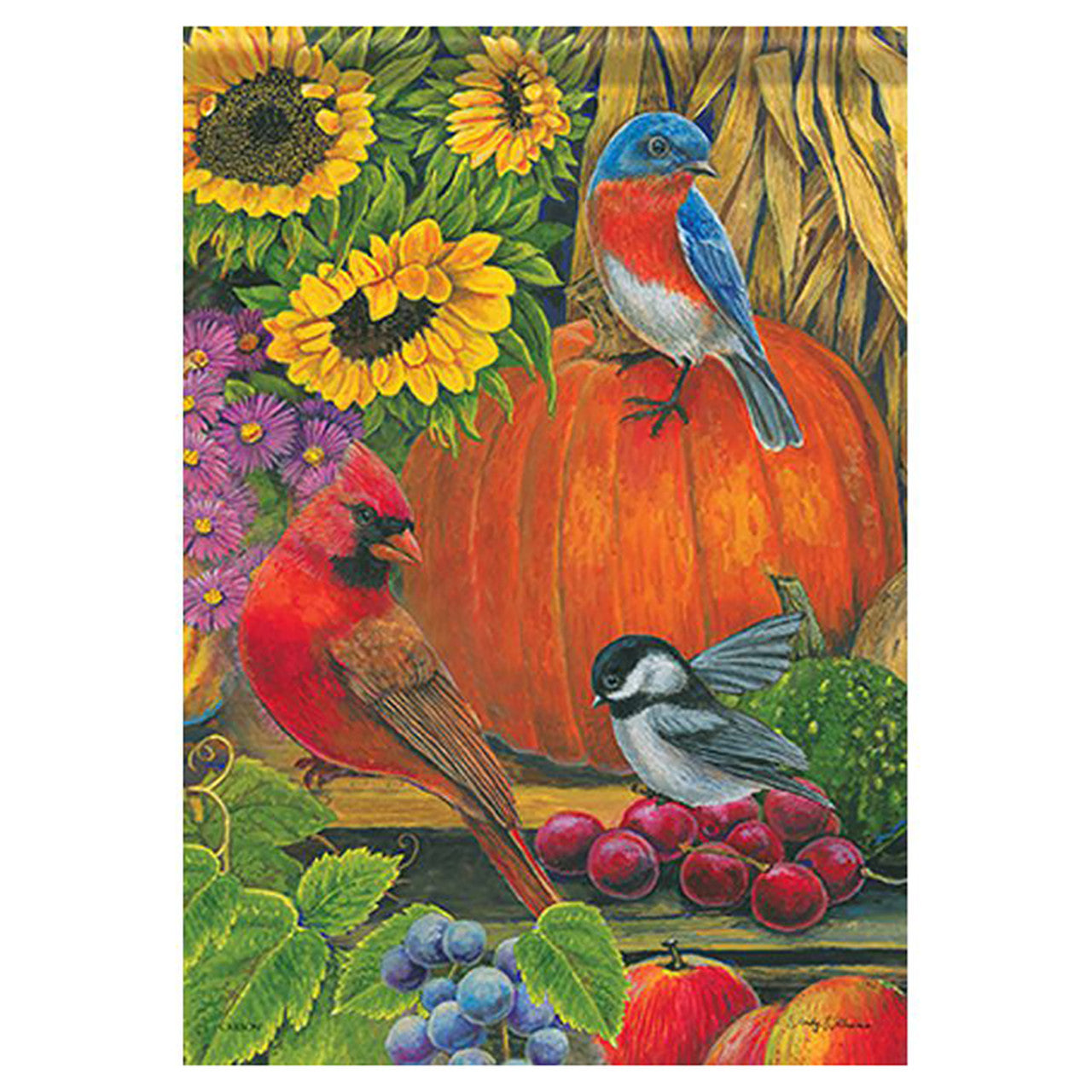 Carson Fall Banner Flag - Fall Harvest Birds – United States Flag Store