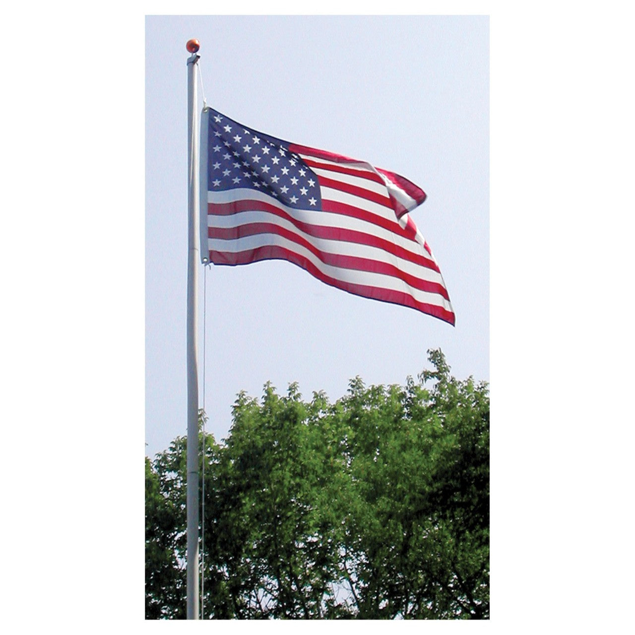 Super Tough 20ft Sectional Residential Flagpole  (Silver, White or Bronze )