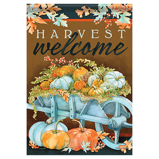 Carson Fall Banner Flag - Harvest Wheelbarrow - 28in x 40in