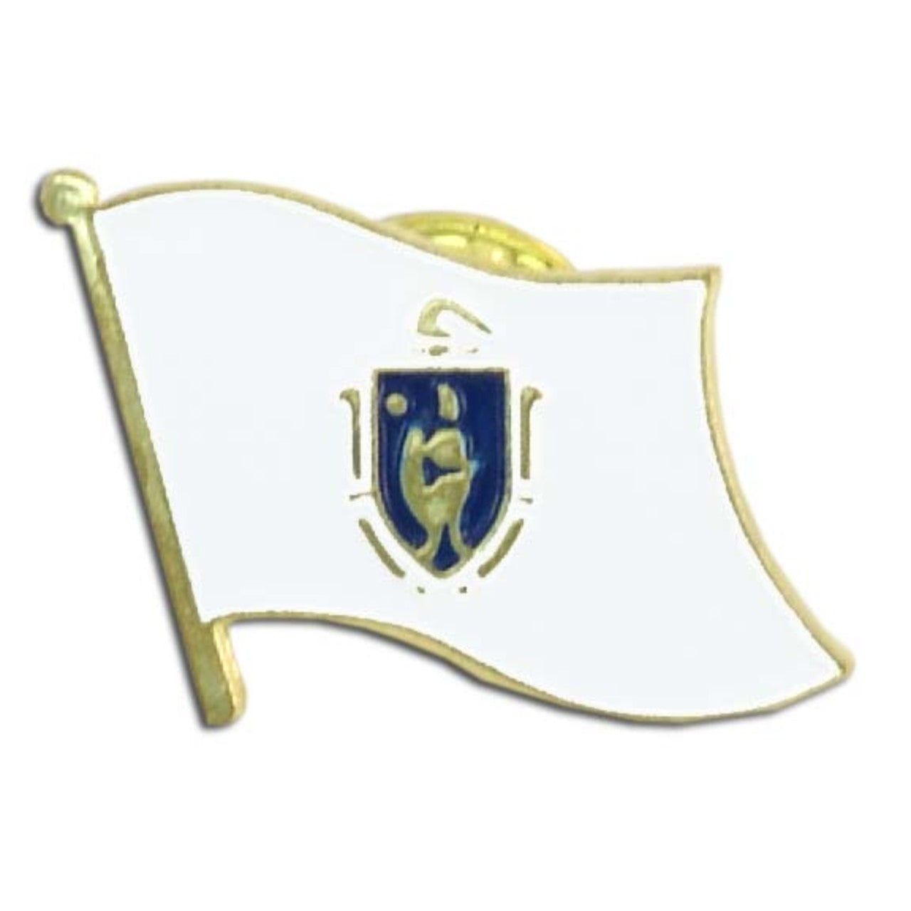 Massachusetts Flag Lapel Pin - 3/4" x 1/2"