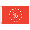 US Yacht Vice Commodore red flag with white anchor and stars on a white background