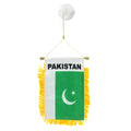 Miniature flag of Pakistan with yellow fringe on a white background