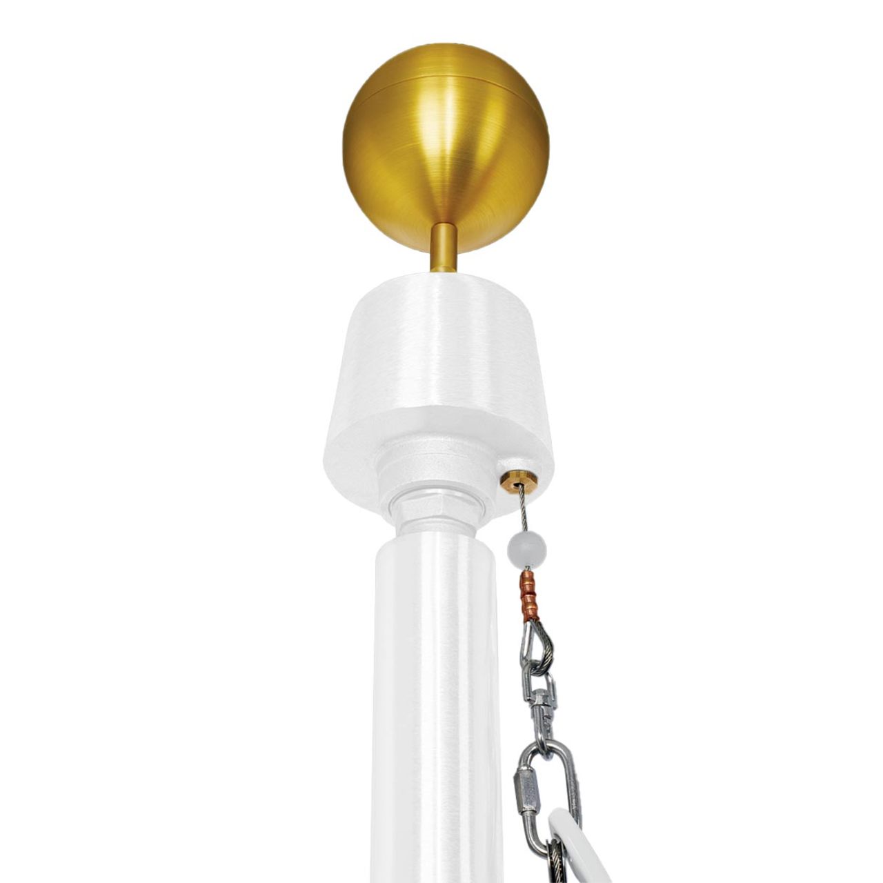 Sovereignty Series 20ft Commercial Flagpole - .156in Wall Thickness - 6in Butt Diameter