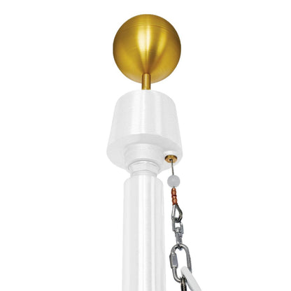 Sovereignty Series 20ft Commercial Flagpole - .156in Wall Thickness - 5in Butt Diameter