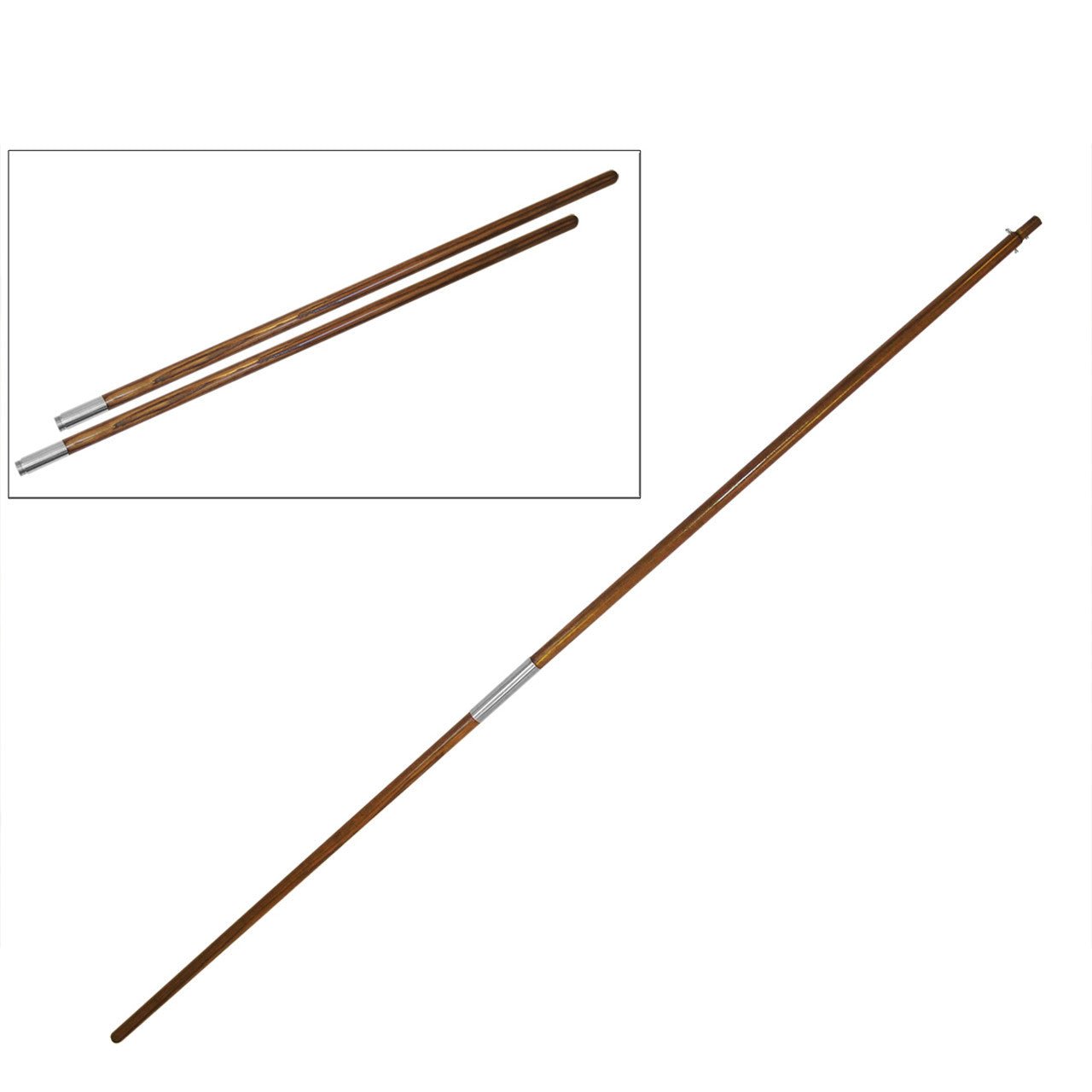 Super Tough 7ft Wood Two Piece Residential Flagpole - Mounting Accessories Included