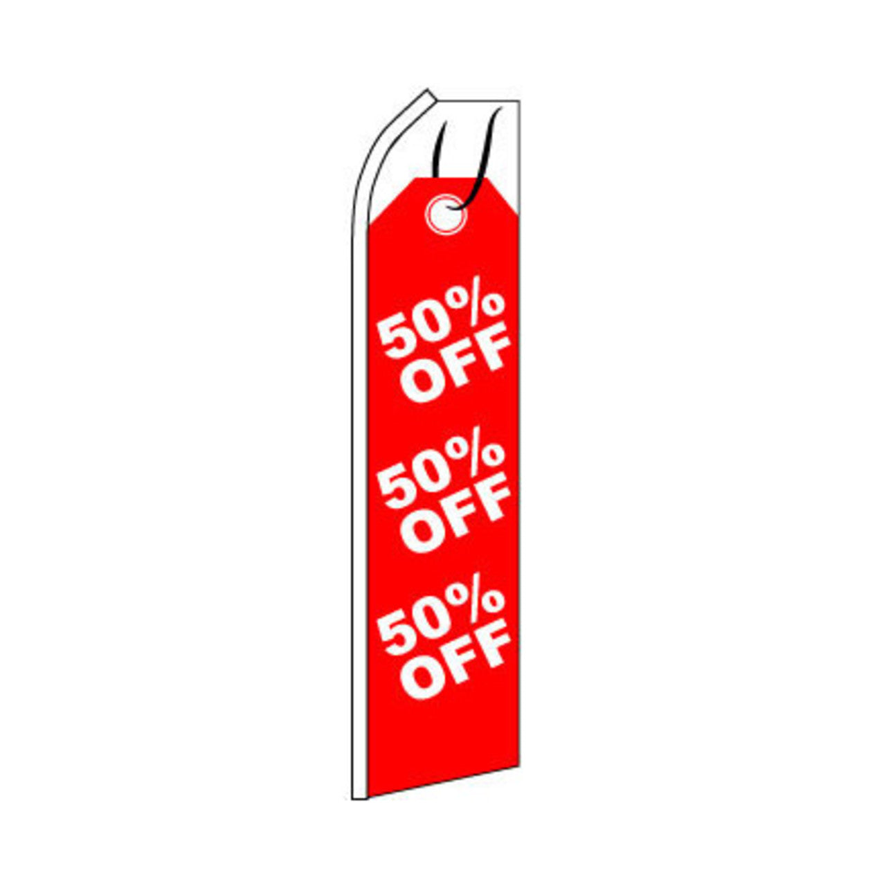 50 Percent Off Swooper Flag - 11.5ft x 2.5ft