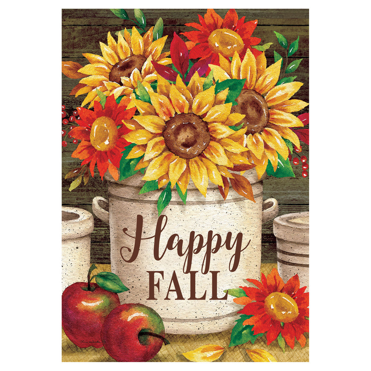 Sunflower Crock Banner Flag - 28in x 40in