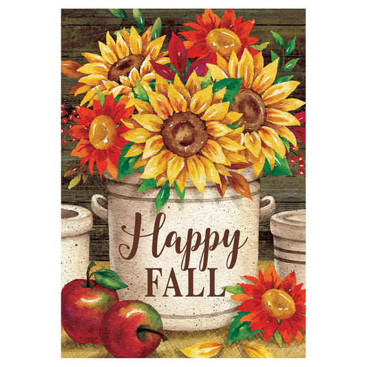 Sunflower Crock Banner Flag - 28in x 40in