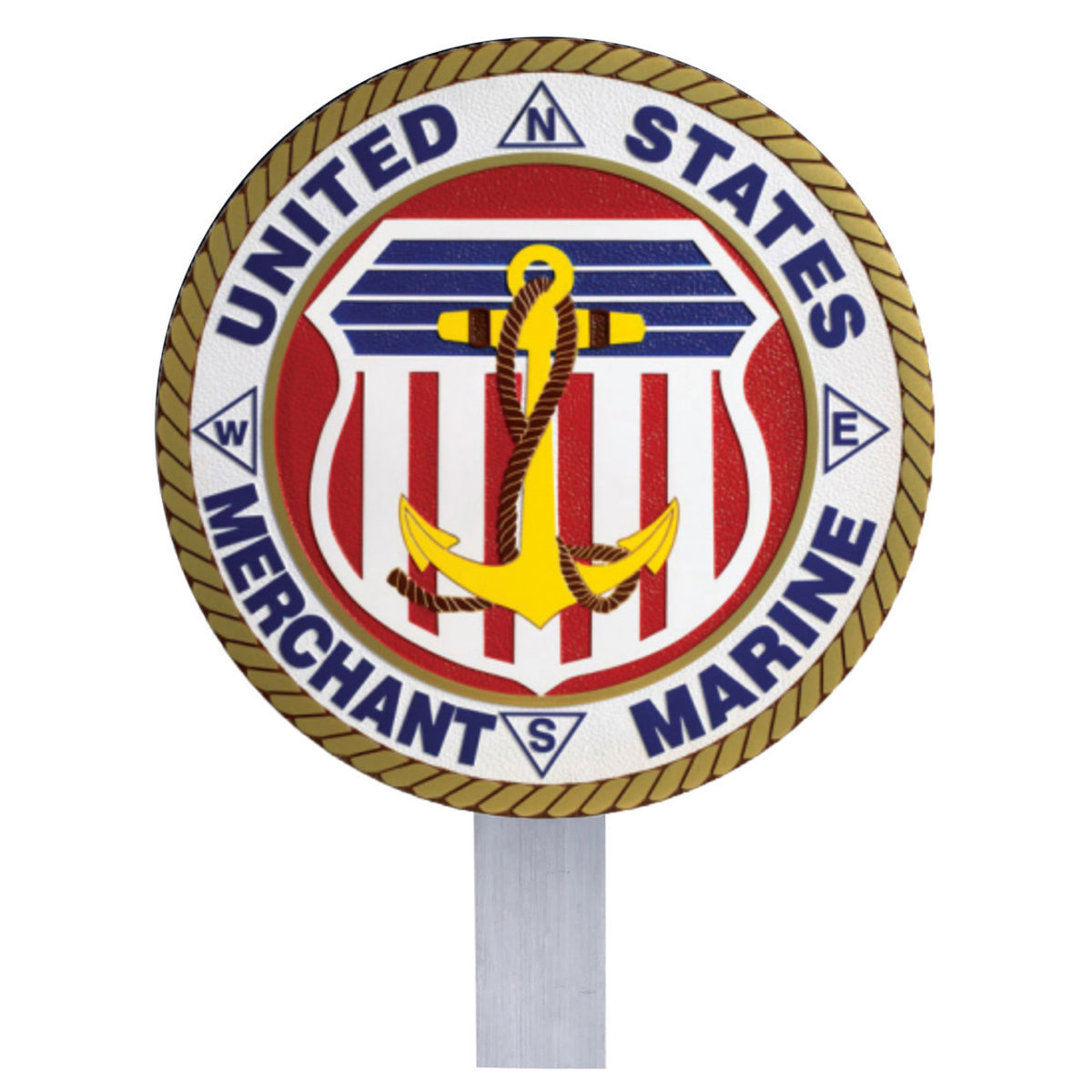 United States Merchant Marine emblem  grave marker on a white background