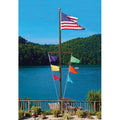 Nautical Single Mast Series 25ft Commercial Flagpole - .125in Wall Thickness - 5in Butt Diameter
