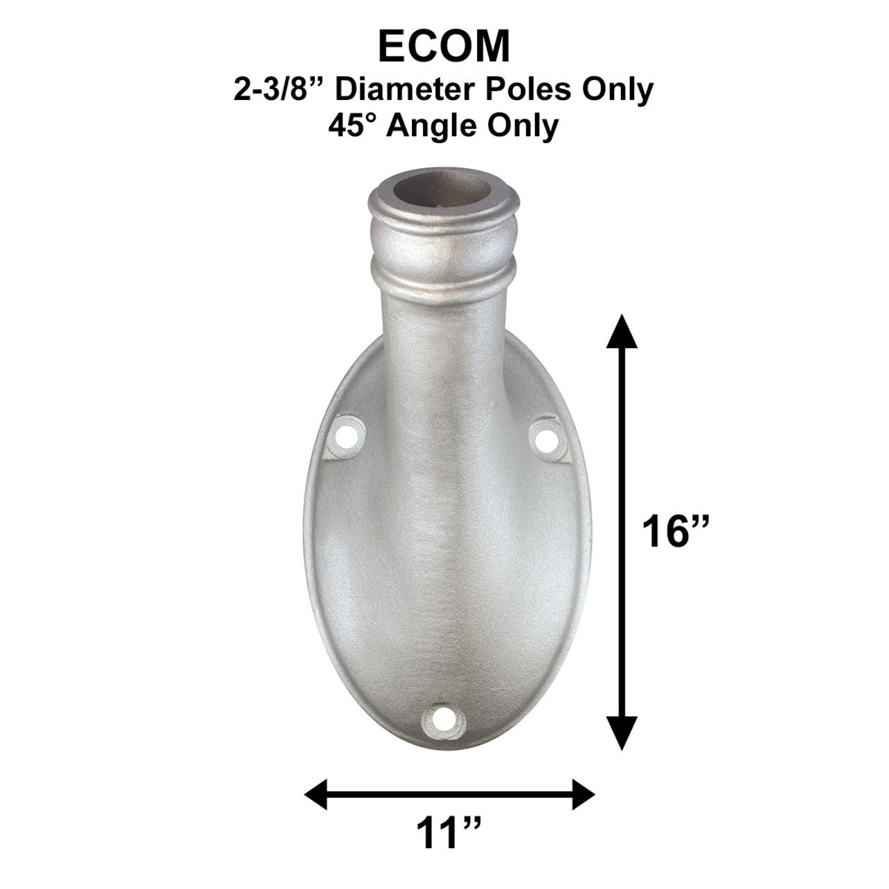 ECOM 8ft Outrigger Wall Mount Series Commercial Flagpole - .140 Wall Thickness - 2-3/8" Butt Diameter