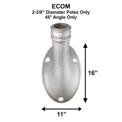ECOM 8ft Outrigger Wall Mount Series Commercial Flagpole - .140 Wall Thickness - 2-3/8" Butt Diameter