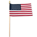 Super Tough 4"x6" Cotton US Stick Flag with Spear Tip - 100 Pack