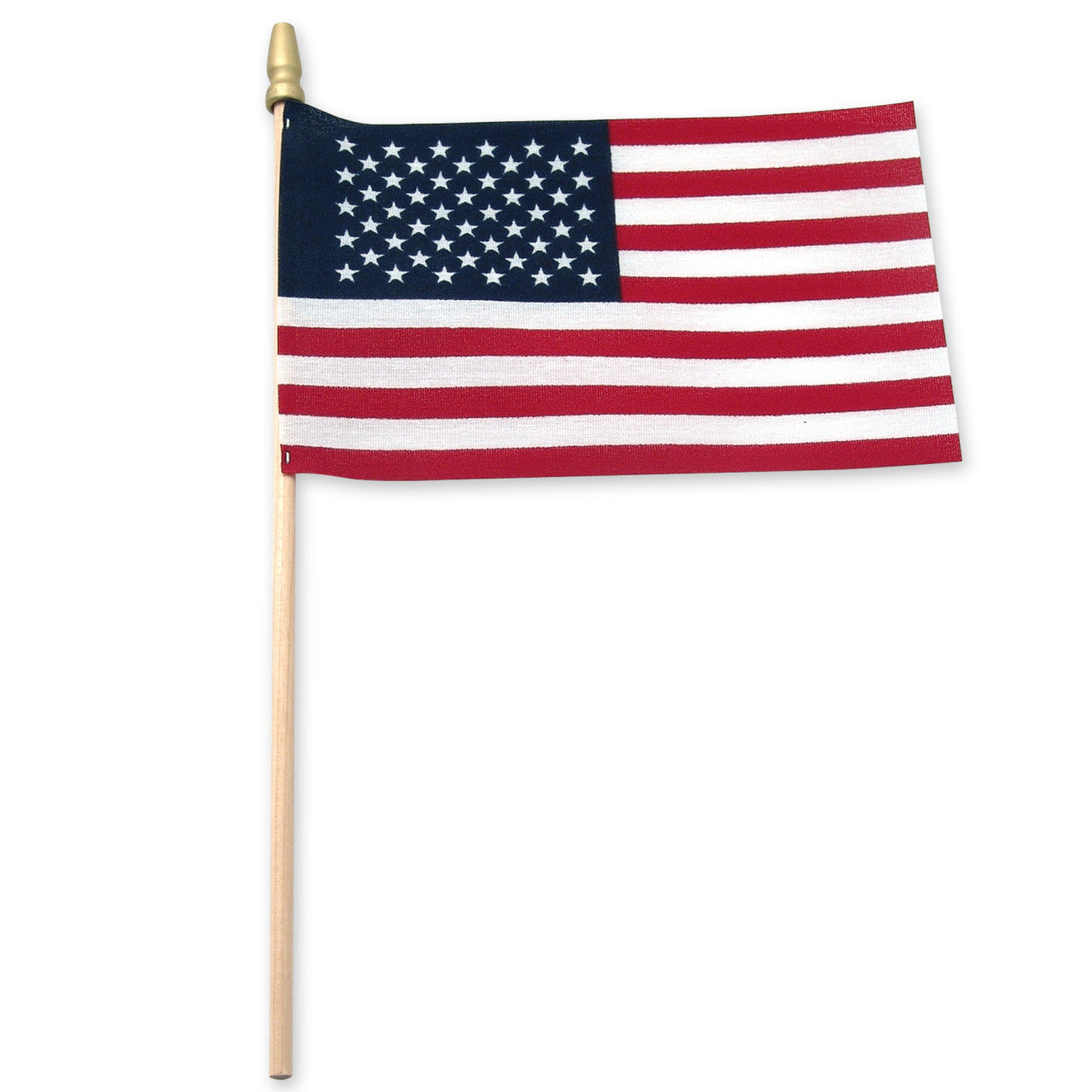 Super Tough 4"x6" Cotton US Stick Flag with Spear Tip - 100 Pack