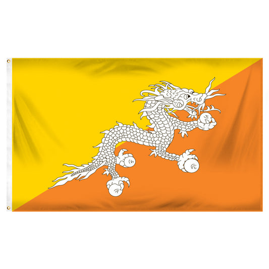 Bhutan Flag 3ft x 5ft Printed Polyester