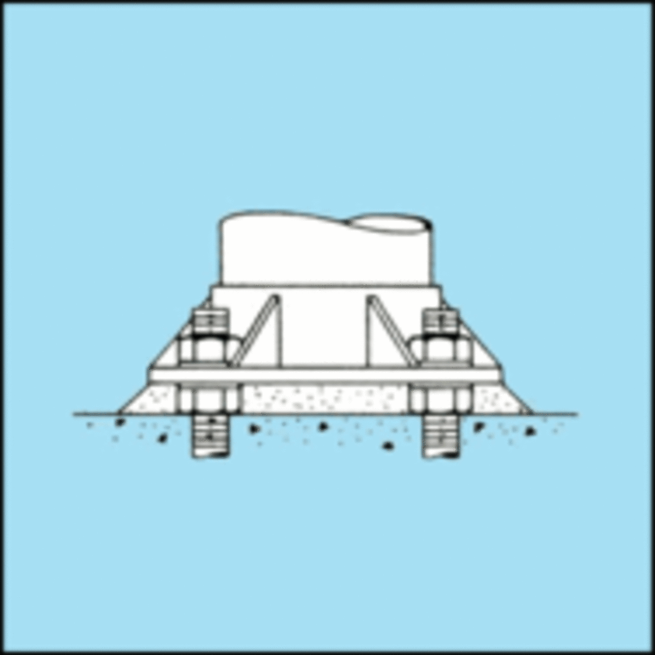 Silver Shoe Base Anchor Bolt 0.75" x 24"