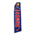 Swooper flag with 'Star Certified Smog Check' text on a white background